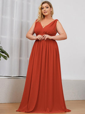 Taille personnalisée Robe de soirée sans manches plissé chiffon