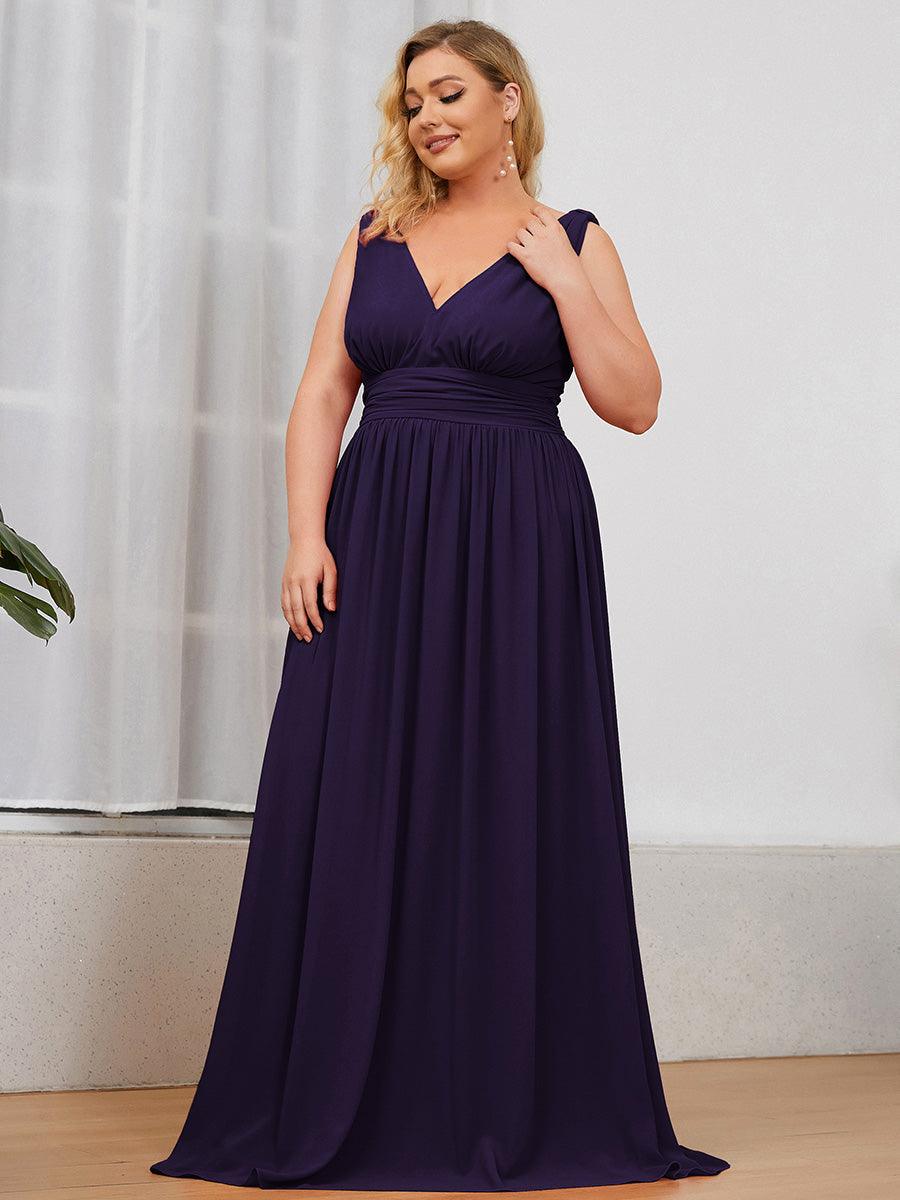 Taille personnalisée Robe de soirée sans manches plissé chiffon