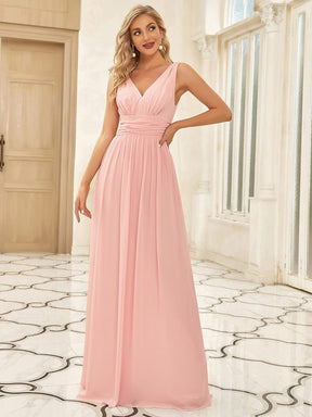 Taille personnalisée Robe de soirée sans manches plissé chiffon