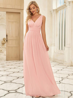 Taille personnalisée Robe de soirée sans manches plissé chiffon