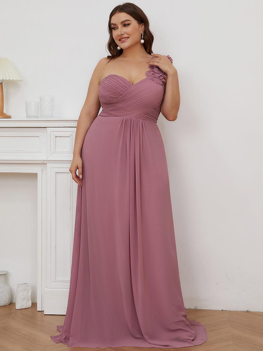 Robes de Demoiselle d'Honneur Grande Taille Chiffon à Une épaule