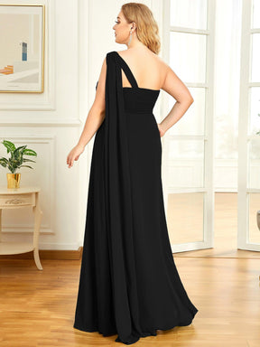 Robes de Soirée Grande Taille Maxi Chiffon avec Une épaule pour Femmes