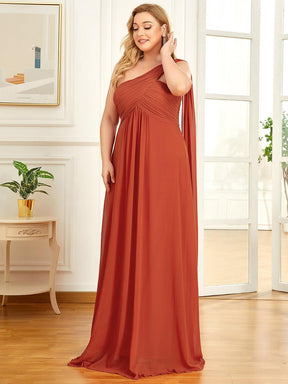 Robes de Soirée Grande Taille Maxi Chiffon avec Une épaule pour Femmes