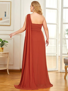 Robes de Soirée Grande Taille Maxi Chiffon avec Une épaule pour Femmes