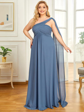 Robes de Soirée Grande Taille Maxi Chiffon avec Une épaule pour Femmes