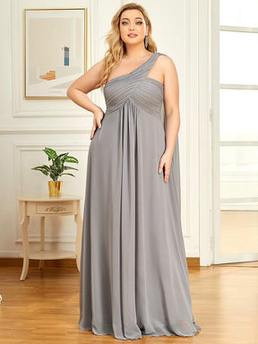 Robes de Soirée Grande Taille Maxi Chiffon avec Une épaule pour Femmes