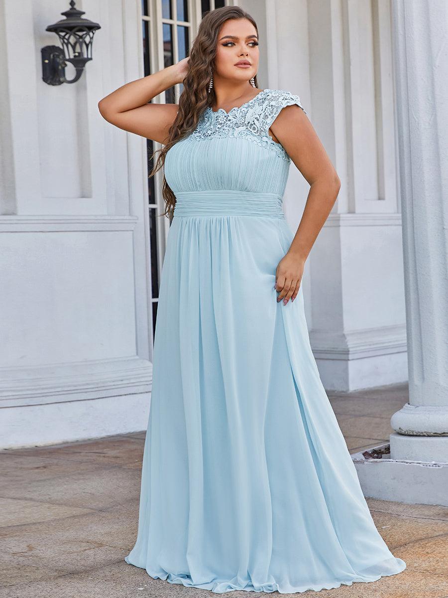 Robe mariage invitée élégante et flatteuse de grande taille #Couleur_Bleu Ciel
