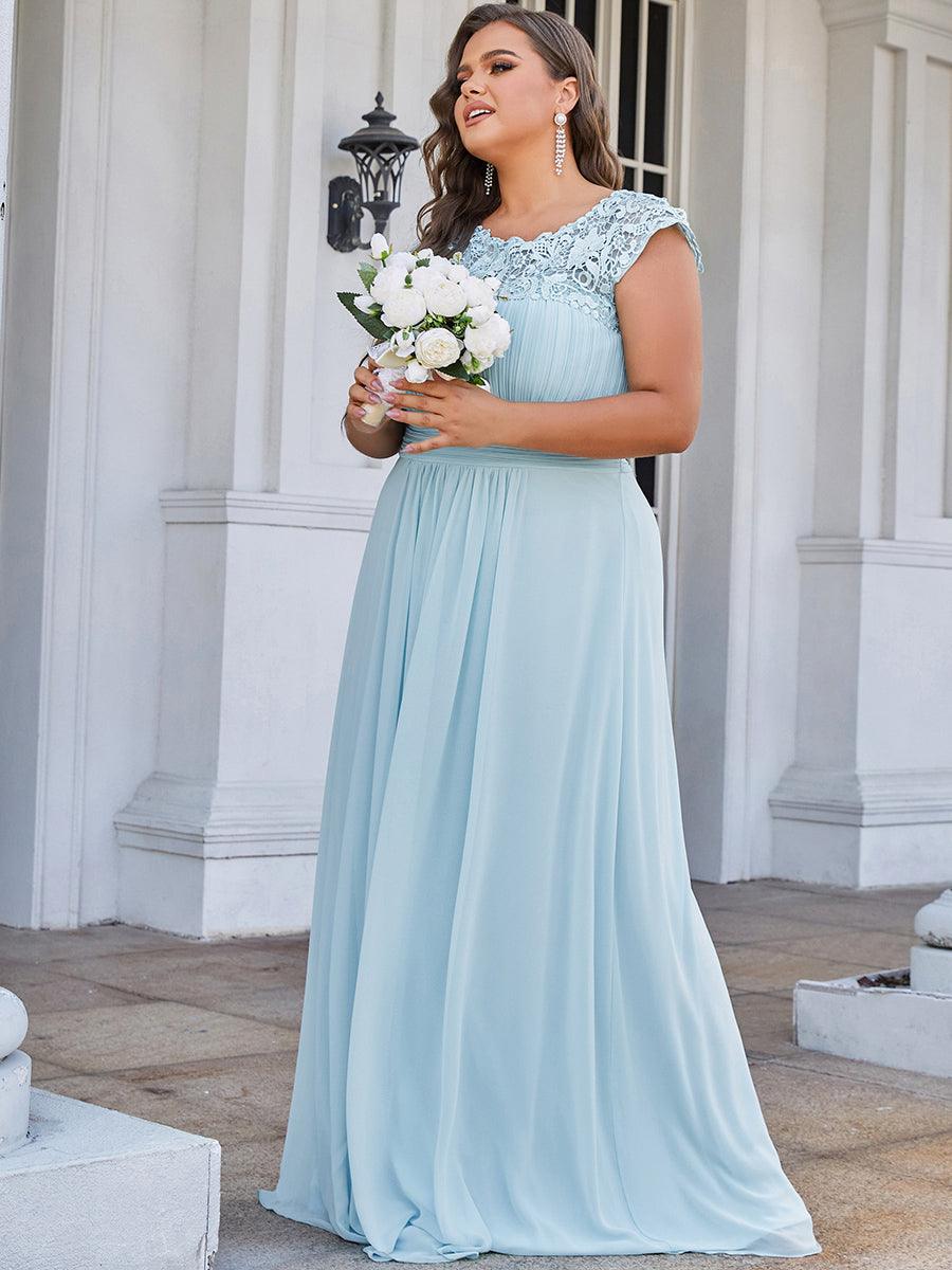 Robe mariage invitée élégante et flatteuse de grande taille #Couleur_Bleu Ciel
