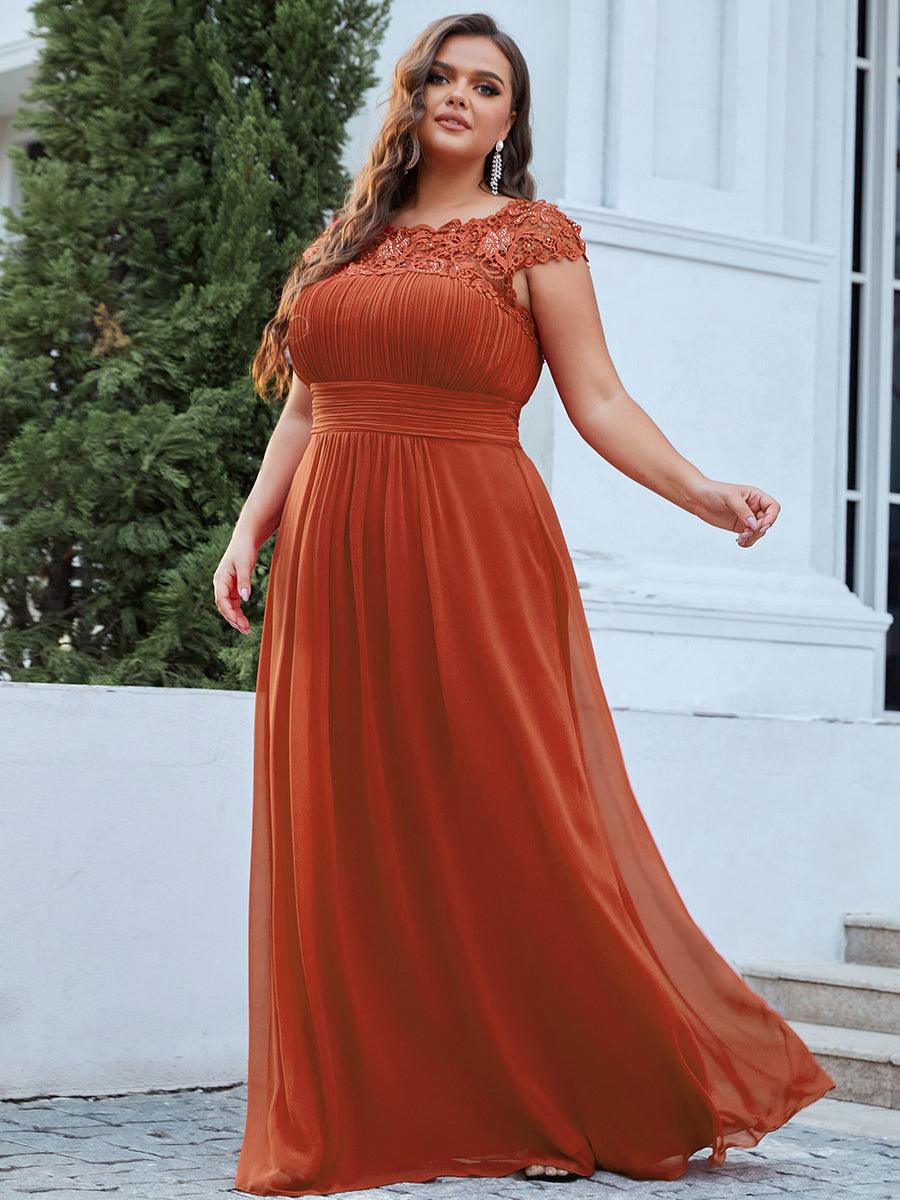 Robe mariage invitée élégante et flatteuse de grande taille #Couleur_Burnt Orange