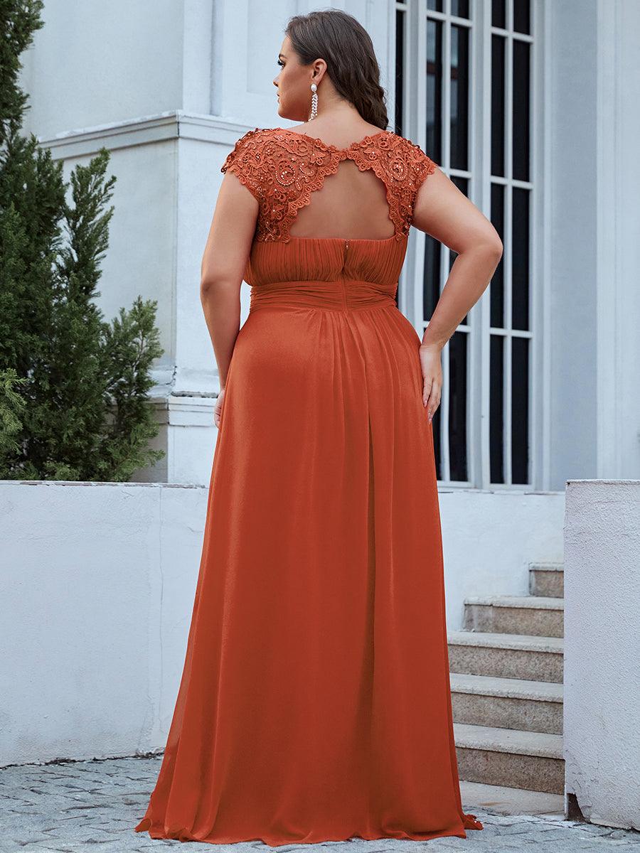 Robe mariage invitée élégante et flatteuse de grande taille #Couleur_Burnt Orange