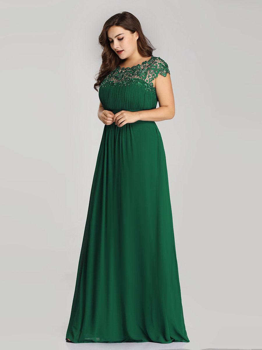 Robe mariage invitée élégante et flatteuse de grande taille #Couleur_Vert Fonce
