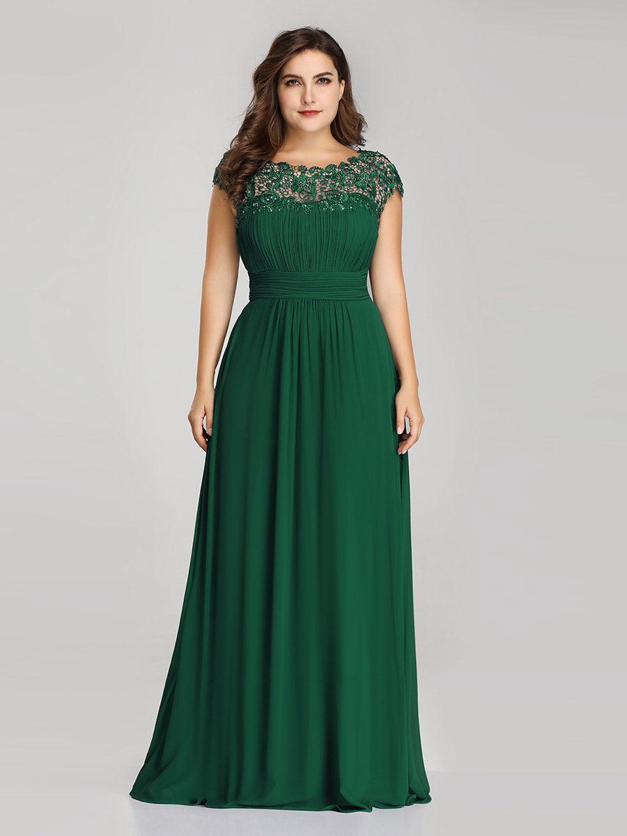 Robe mariage invitée élégante et flatteuse de grande taille #Couleur_Vert Fonce