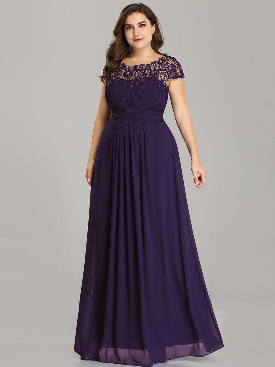 Robe mariage invitée élégante et flatteuse de grande taille #Couleur_Violet Fonce