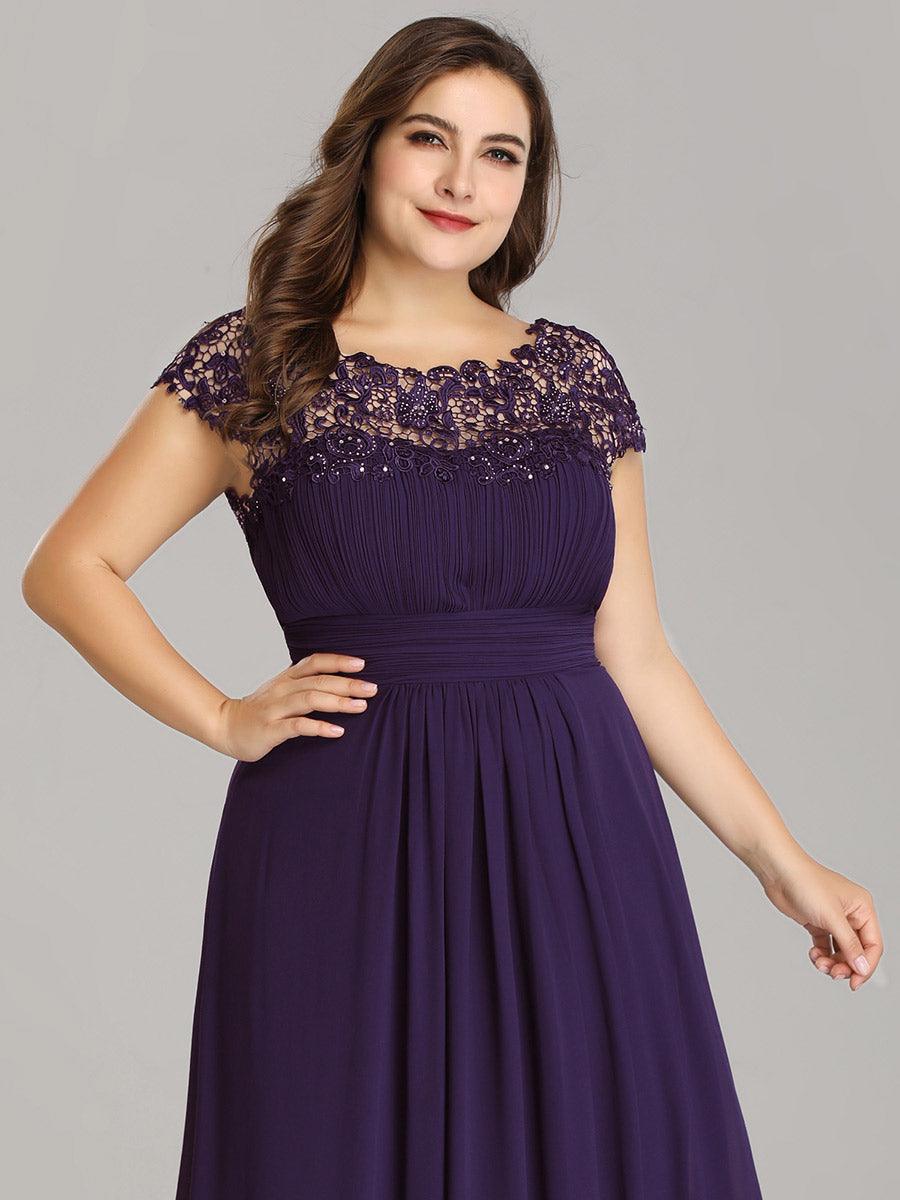 Robe mariage invitée élégante et flatteuse de grande taille #Couleur_Violet Fonce