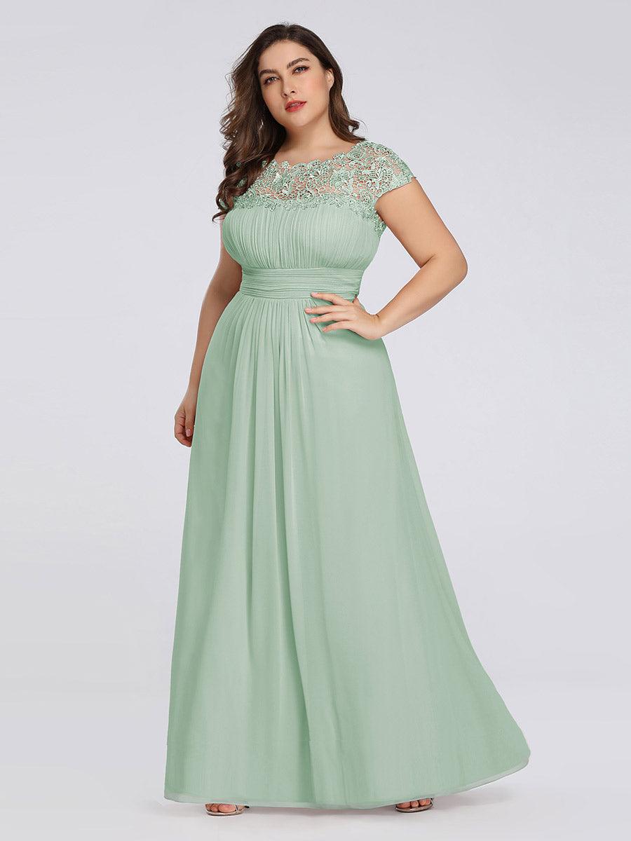 Robe mariage invitée élégante et flatteuse de grande taille #Couleur_Menthe Verte
