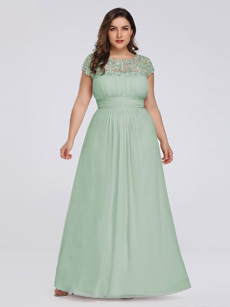 Robe mariage invitée élégante et flatteuse de grande taille #Couleur_Menthe Verte