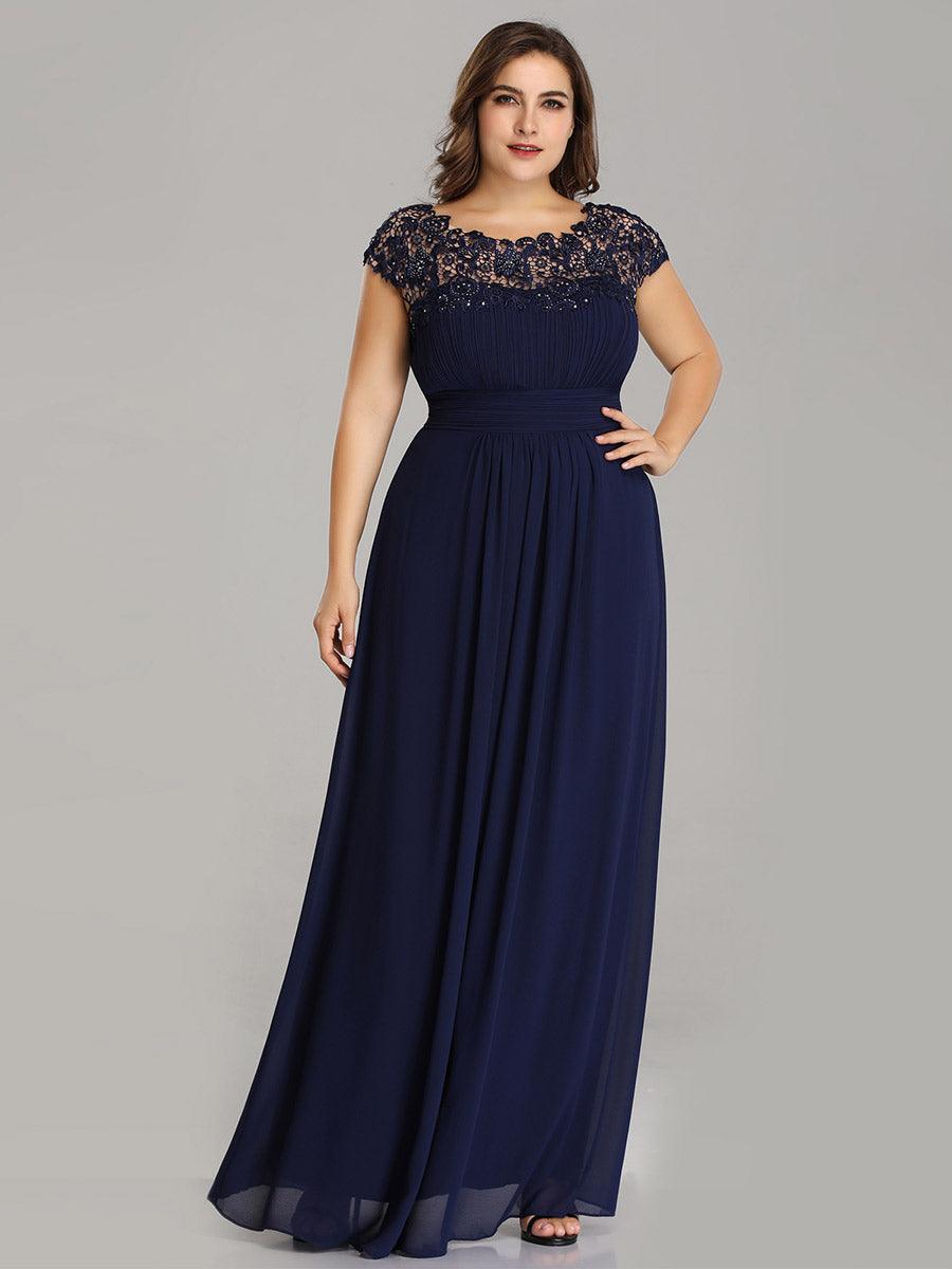 Robe mariage invitée élégante et flatteuse de grande taille #Couleur_Bleu Marine
