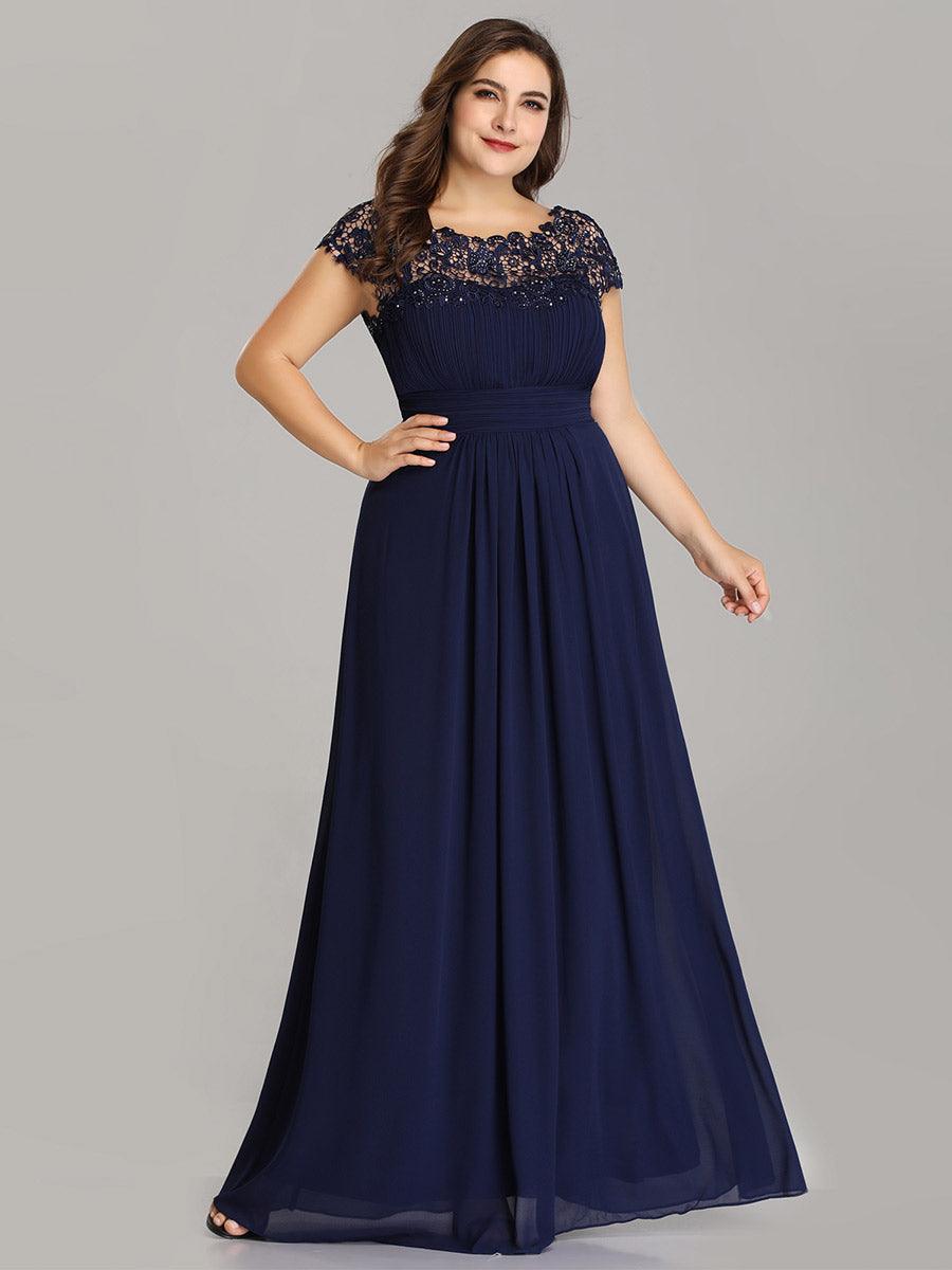 Robe mariage invitée élégante et flatteuse de grande taille #Couleur_Bleu Marine
