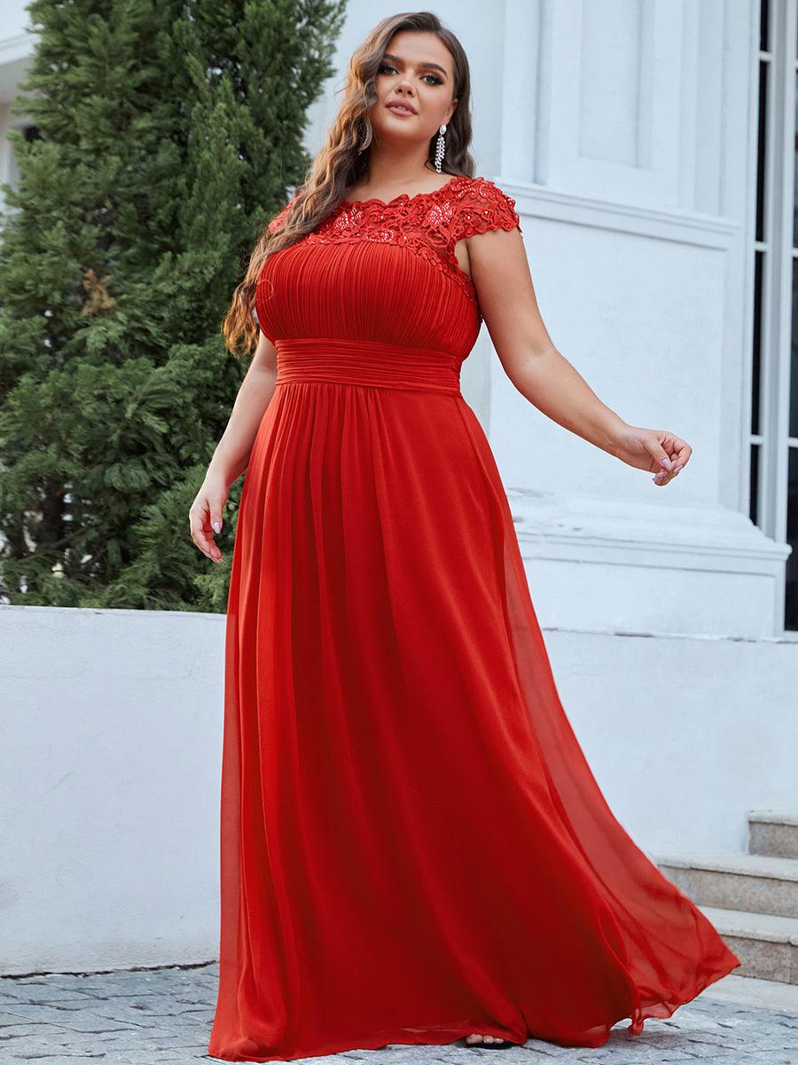 Robe mariage invitée élégante et flatteuse de grande taille #Couleur_Rouge