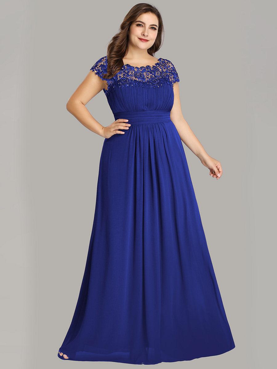 Robe mariage invitée élégante et flatteuse de grande taille #Couleur_Bleu Saphir