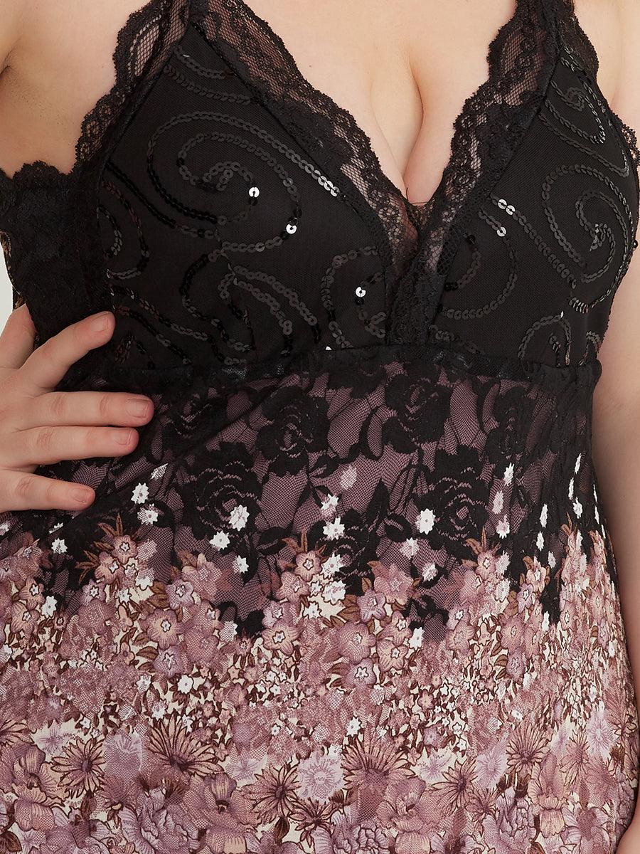 Robe de Bal à Col en V et Ourlet Irrégulier pour Cocktail #Couleur_Orchidee 