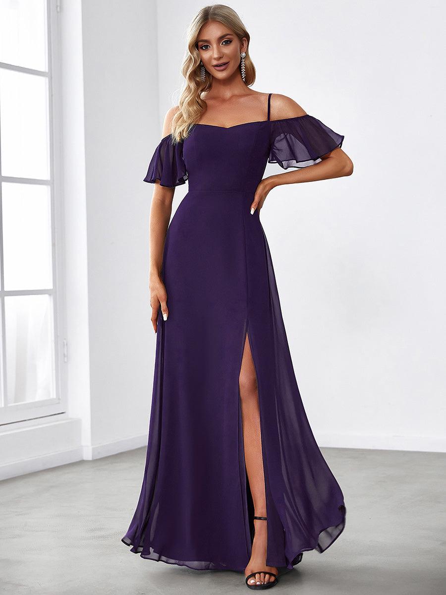 Taille personnalisée Robe de soirée sexy à épaules dénudées et à encolure en V