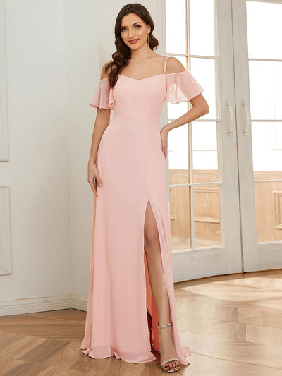 ever REYA|Robe invitée mariage fendue été sexy à épaules dénudées