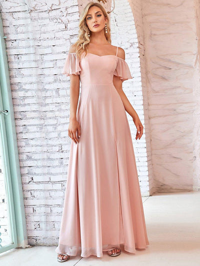 ever REYA|Robe de soirée Fendue à épaules dénudées Encolure en V