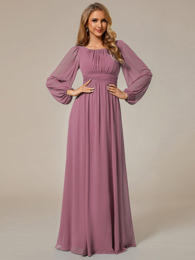 ever CELESTE|Robe demoiselle d'honneur en mousseline à taille haute Manches bouffantes