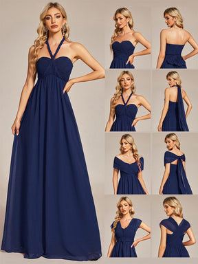Robe demoiselle d'honneur multi-positions froncée en mousseline