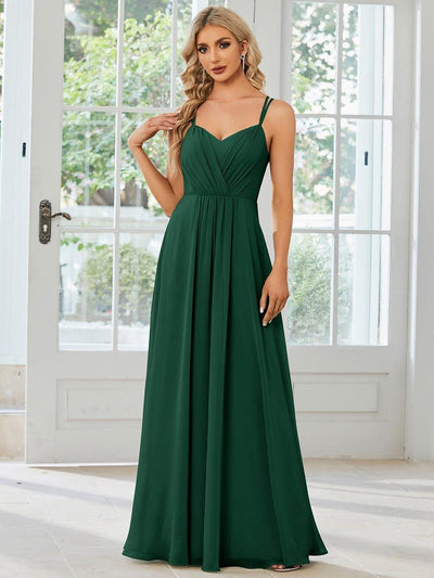 ever RUBY|Robe demoiselle d'honneur mousseline et dentelle dos nu bretelles fines (Vente Finale)