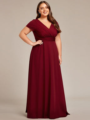 Grande taille Robe Demoiselle d'Honneur simple plissée taille empire A-ligne