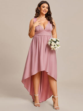 Robe Demoiselle d'honneur Taille Empire Sans Manches Haute-basse Grande Taille