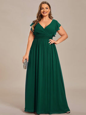 Robe demoiselle d'honneur Curvy mousseline manches plissées avec découpe au dos