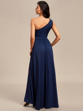 Robe demoiselle d'honneur à une épaule fendue décolleté creux