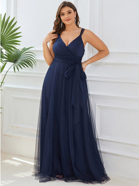 Grande taille Maxi long double col V Tulle Robes de mariée