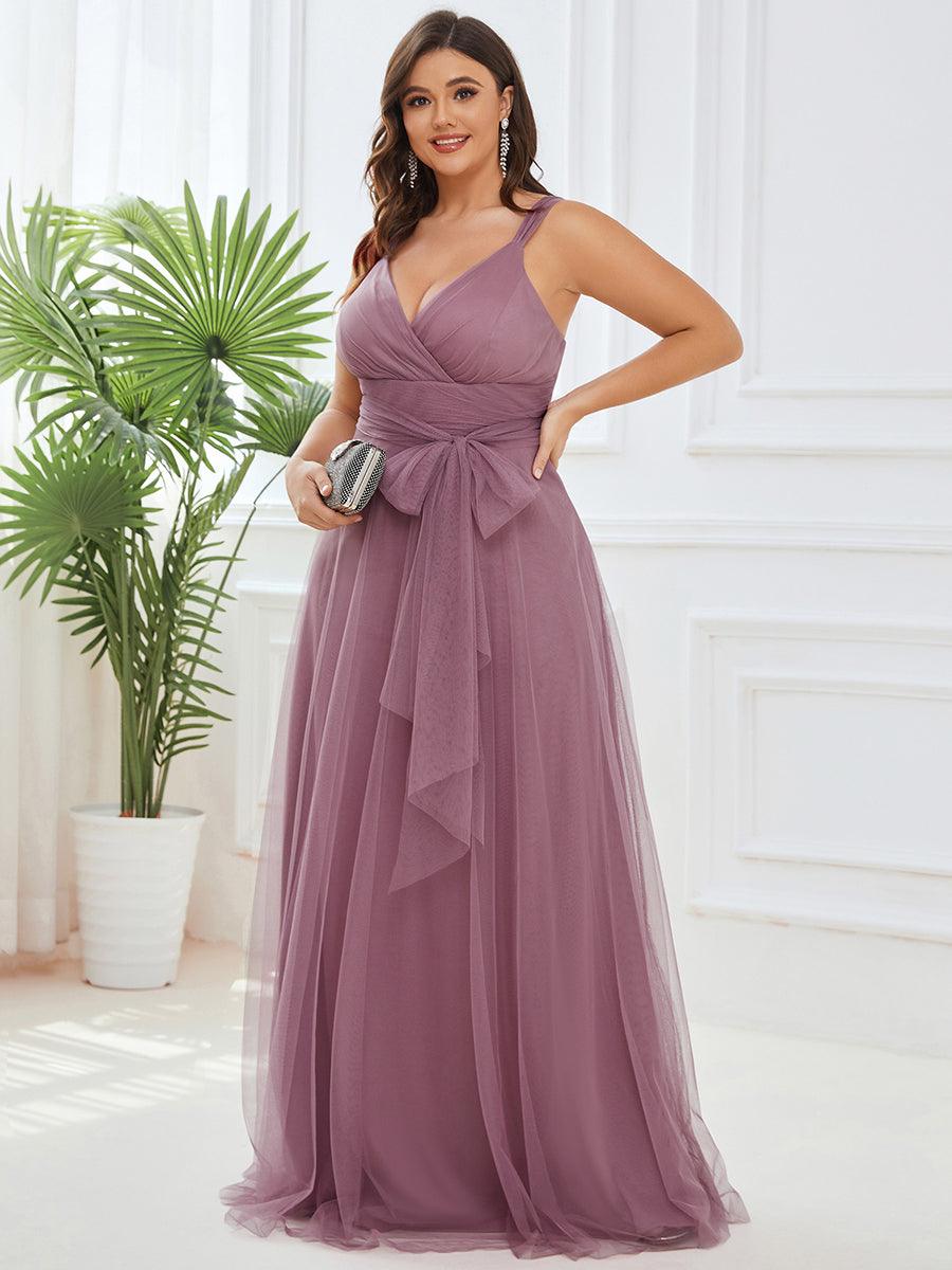 Grande taille Maxi long double col V Tulle Robes de mariée