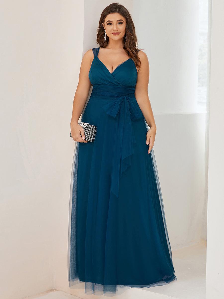 Grande taille Maxi long double col V Tulle Robes de mariée