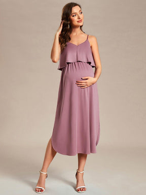 Robe de maternité trapèze aérée à bretelles fines réglables