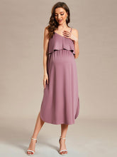 Robe de maternité trapèze aérée à bretelles fines réglables #Couleur_Orchidee