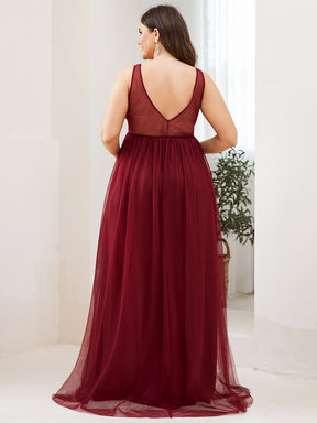 Robe de soirée de maternité longue côtelée en V profond avec corsage brodé