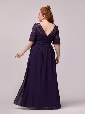 Grande taille Maxi longue dentelle Illusion Robes de mère de la mariée