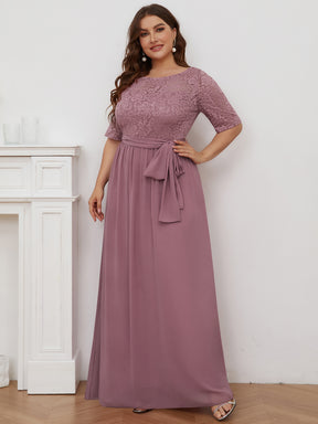 Grande taille Maxi longue dentelle Illusion Robes de mère de la mariée