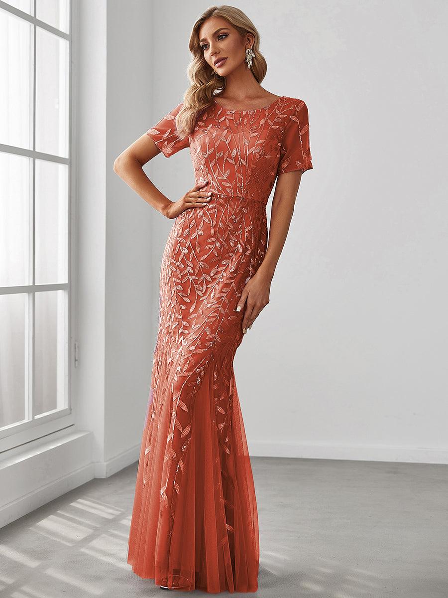 Taille personnalisée robes Longues Sirène en Tulle à Imprimé Floral et Paillettes #couleur_Noir & Or