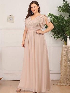 Robe Demoiselle d'Honneur Longue Grande Taille en Mousseline