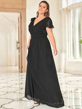 Robe Demoiselle d'Honneur Longue Grande Taille en Mousseline