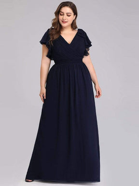 Robe Demoiselle d'Honneur Longue Grande Taille en Mousseline