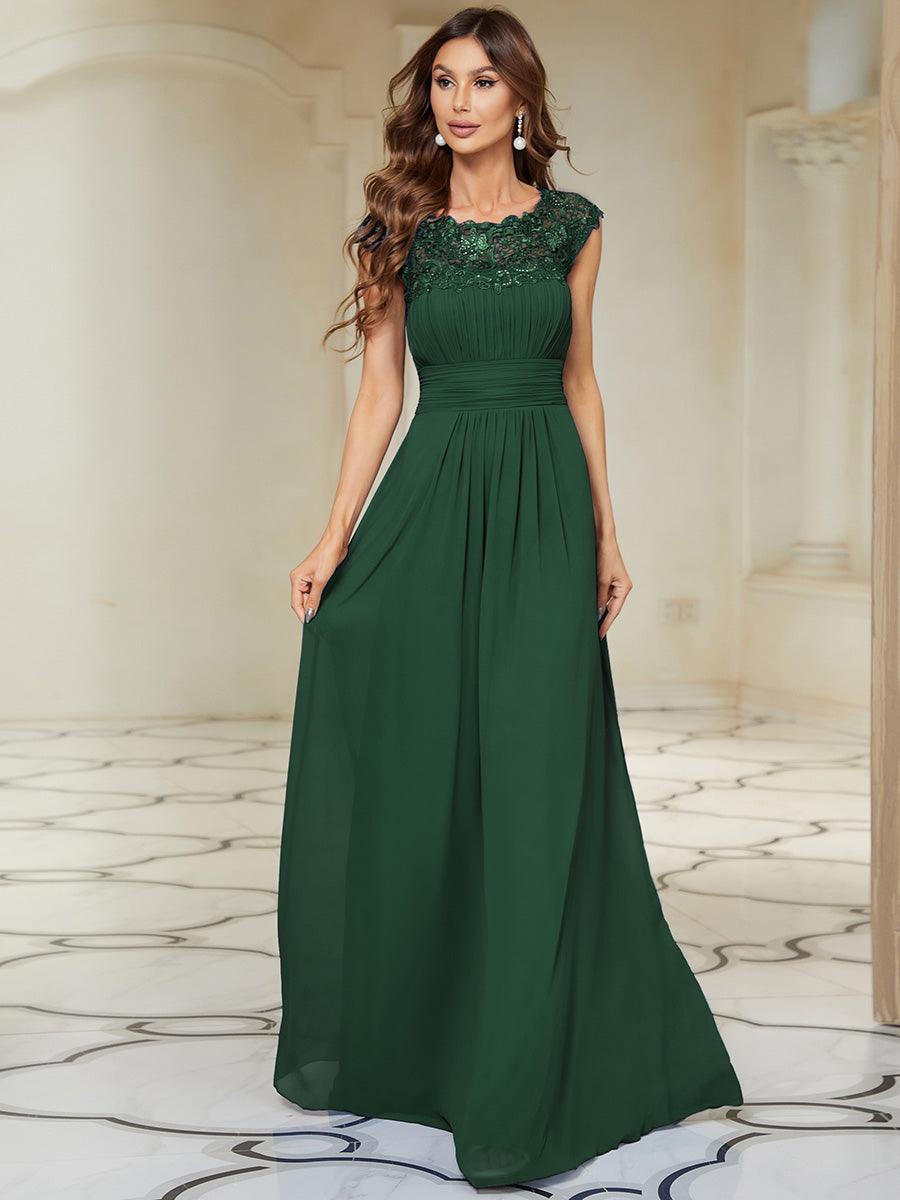 Robe de demoiselle d'honneur Maxi longue à taille Empire A Line